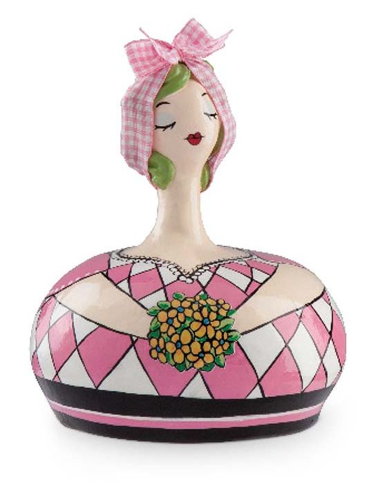 Set 2 Salvadanai Le Pupazze Fucsia C/Fiori 14X17 Egan