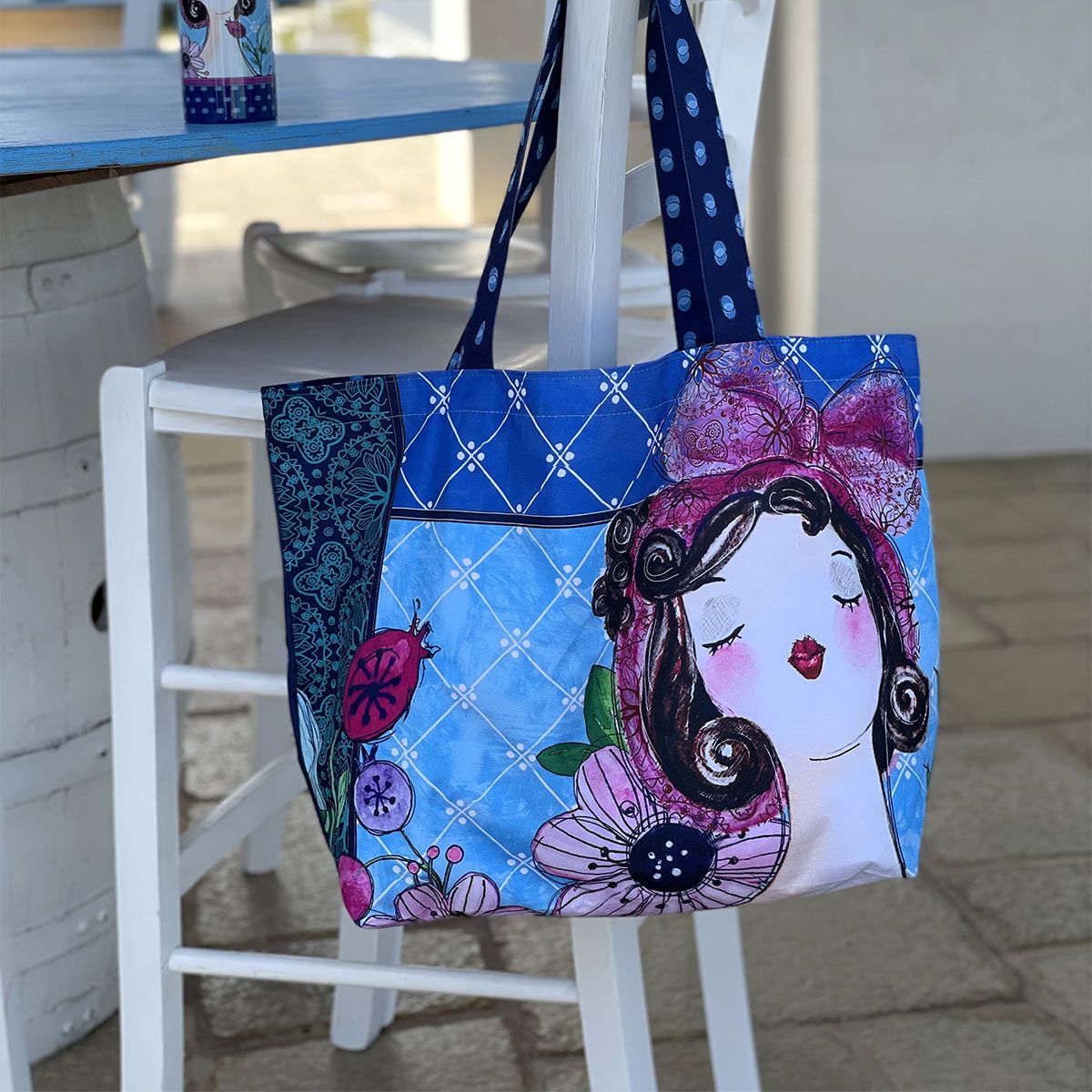Borsa Le Pupazze Azzurra 55X45 Egan Egan