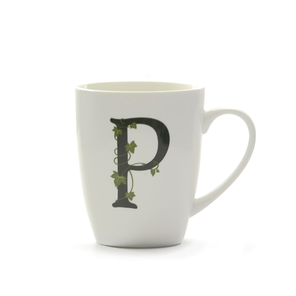 Atupertu Mug Lettera  P  Cc 380 Gb La Porcellana Bianca La Porcellana Bianca