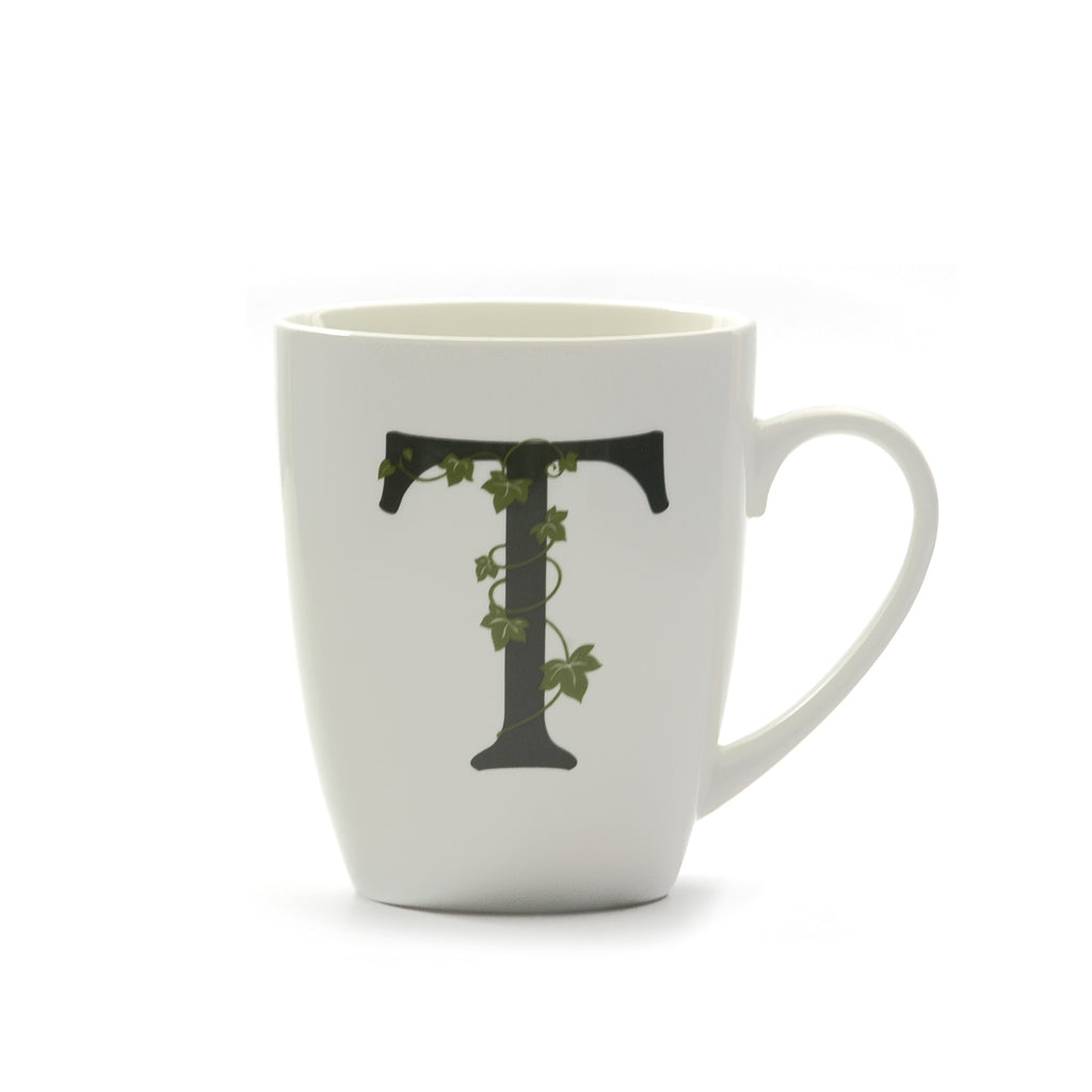 Atupertu Mug Lettera  T  Cc 380 Gb La Porcellana Bianca La Porcellana Bianca