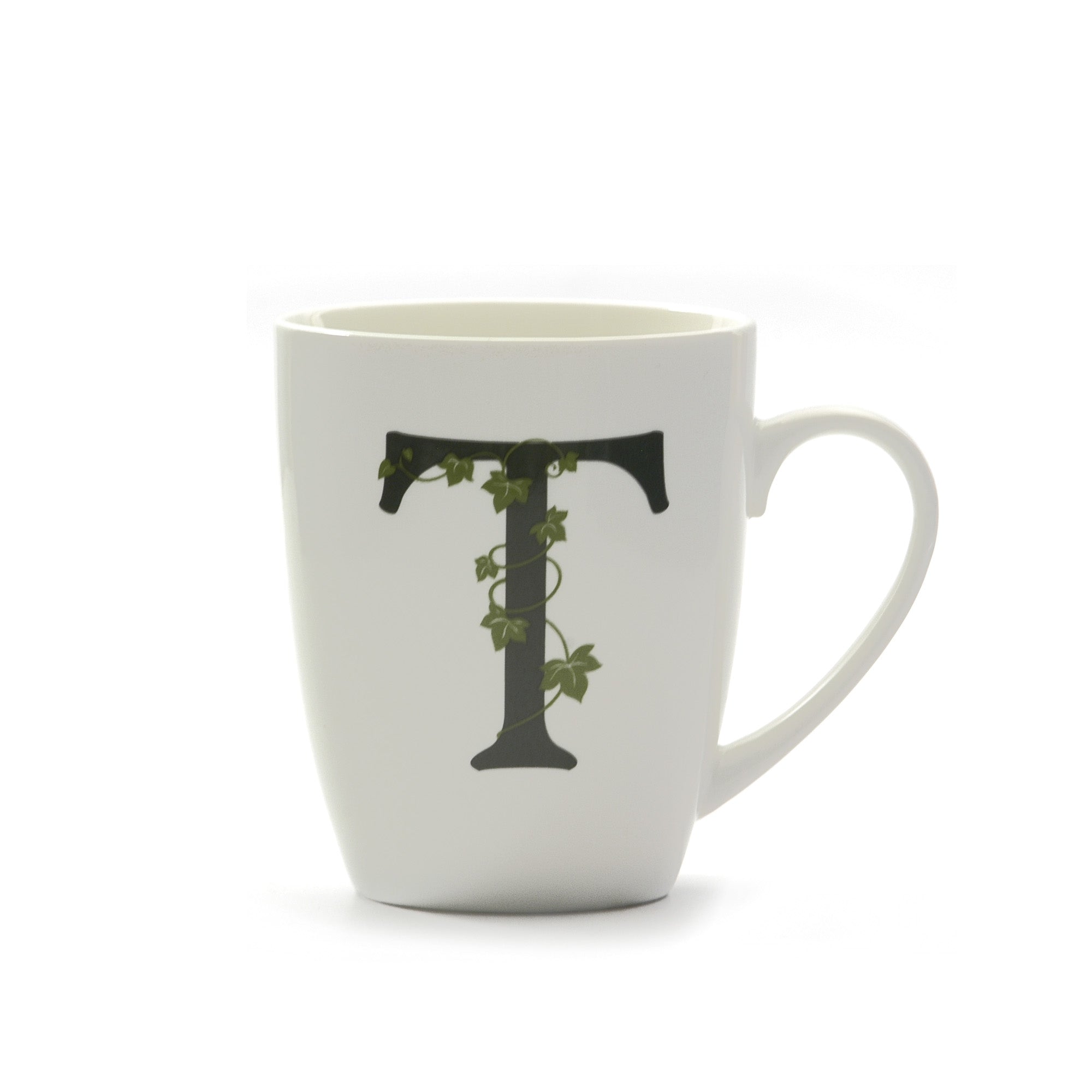 Atupertu Mug Lettera  T  Cc 380 Gb La Porcellana Bianca La Porcellana Bianca
