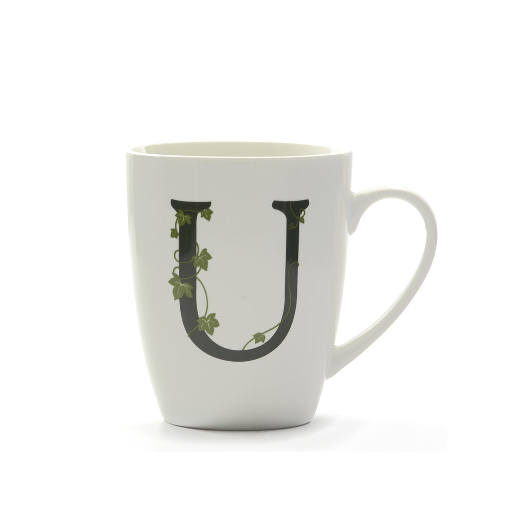 Atupertu Mug Lettera  U  Cc 380 Gb La Porcellana Bianca La Porcellana Bianca