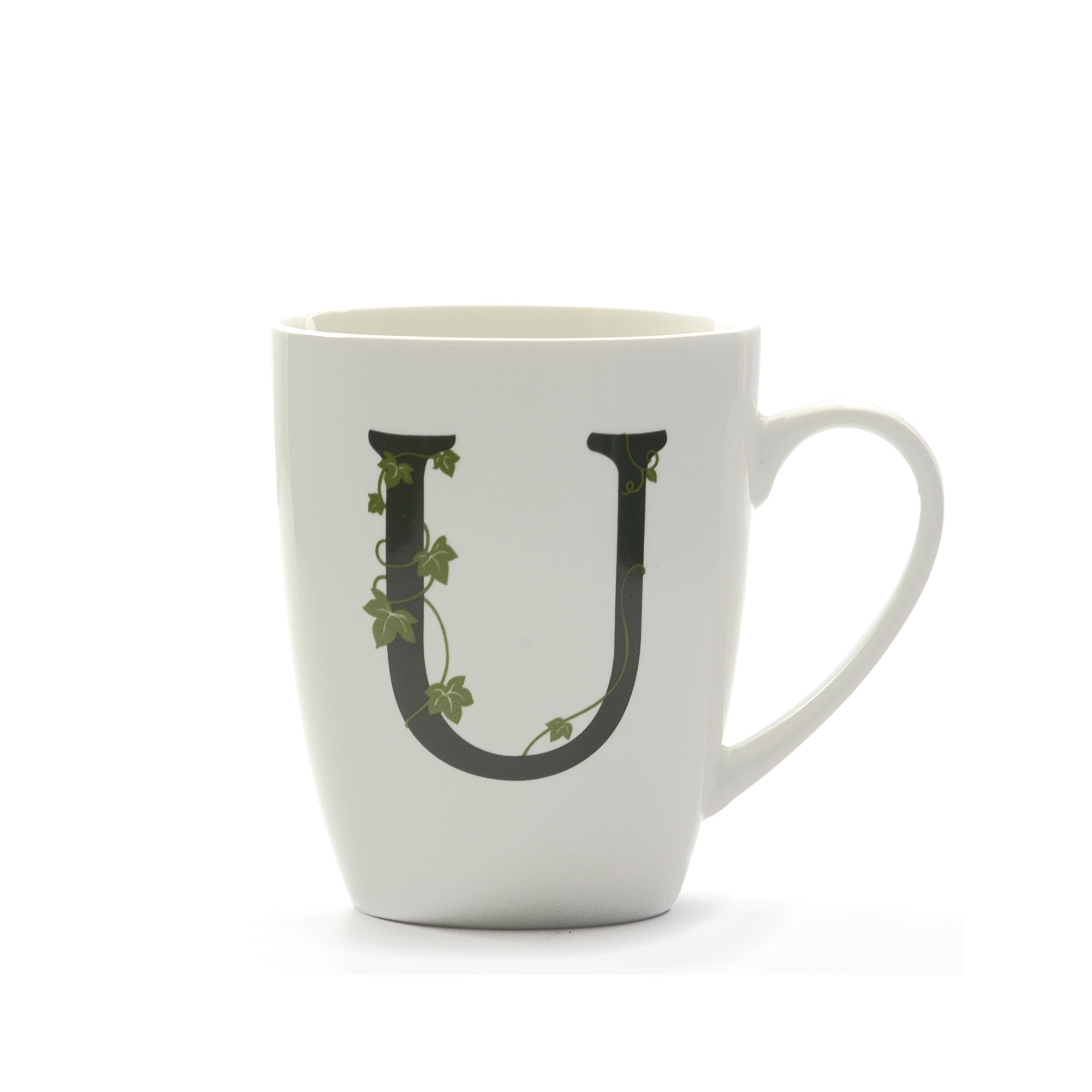 Atupertu Mug Lettera  U  Cc 380 Gb La Porcellana Bianca La Porcellana Bianca