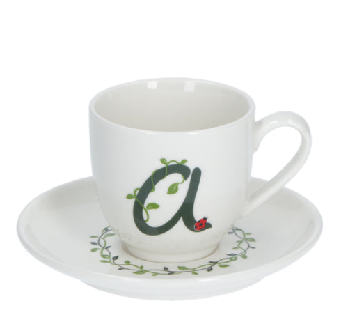 Solotua Tazza Caffe  C/P Lettera  A  Cc 90 In Gift Box La Porcellana Bianca La Porcellana Bianca