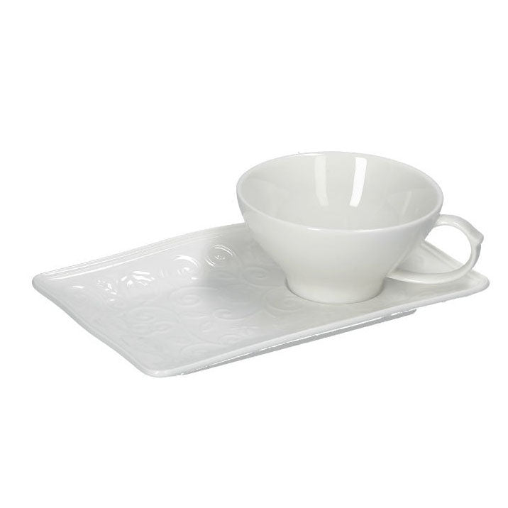 Florentina 6 Tazza Caffe  C/Vassoietto 90 Cc In Gift Box La Porcellana Bianca La Porcellana Bianca