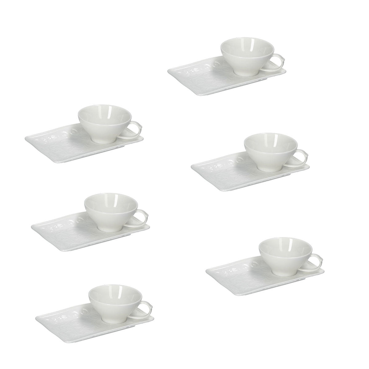 Florentina 6 Tazza Caffe  C/Vassoietto 90 Cc In Gift Box La Porcellana Bianca La Porcellana Bianca