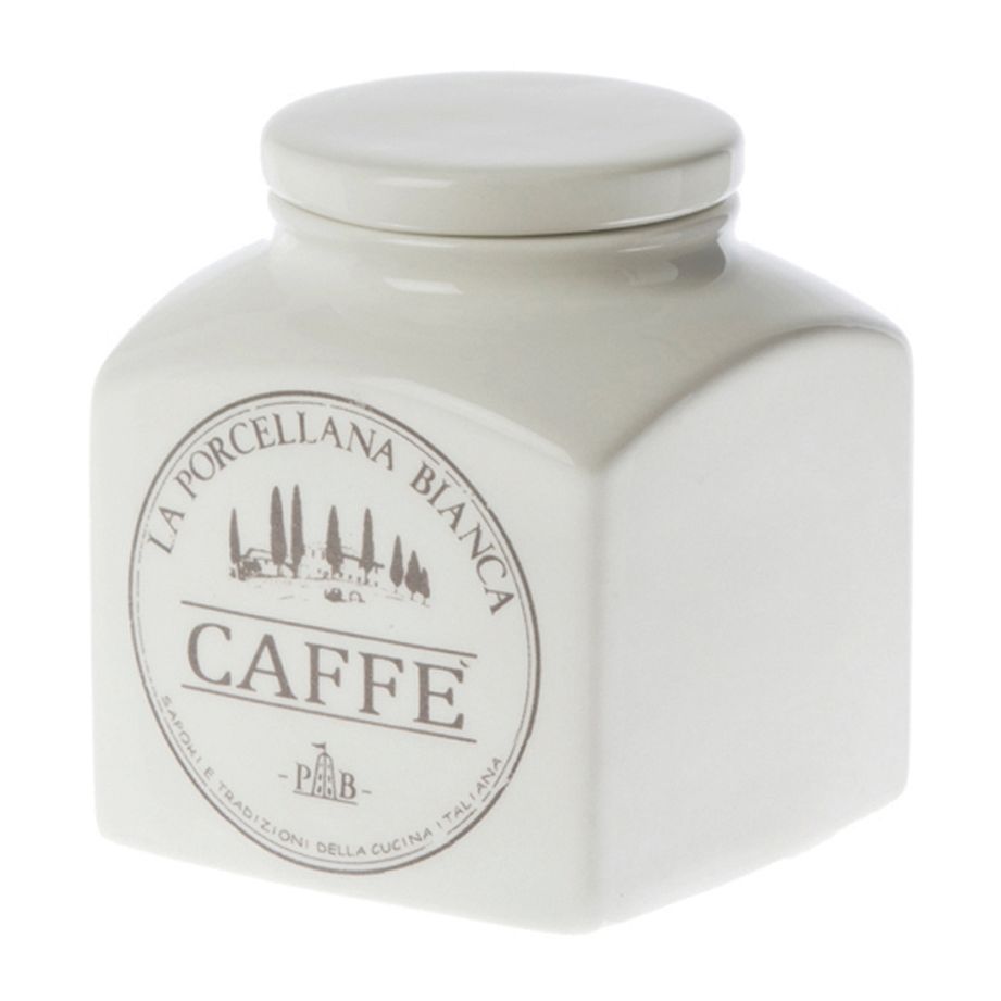 Barattolo Porcellana 1,1 L Caffe` In Gift Box La Porcellana Bianca