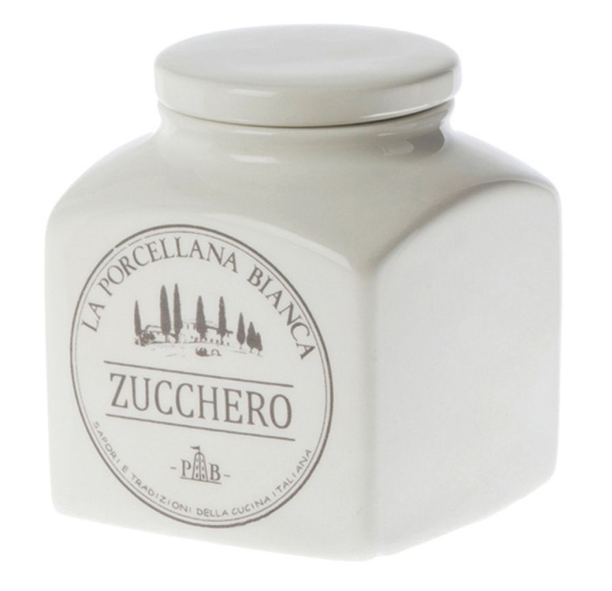 Barattolo Porcellana 1,1 L Zucchero In Gift Box La Porcellana Bianca