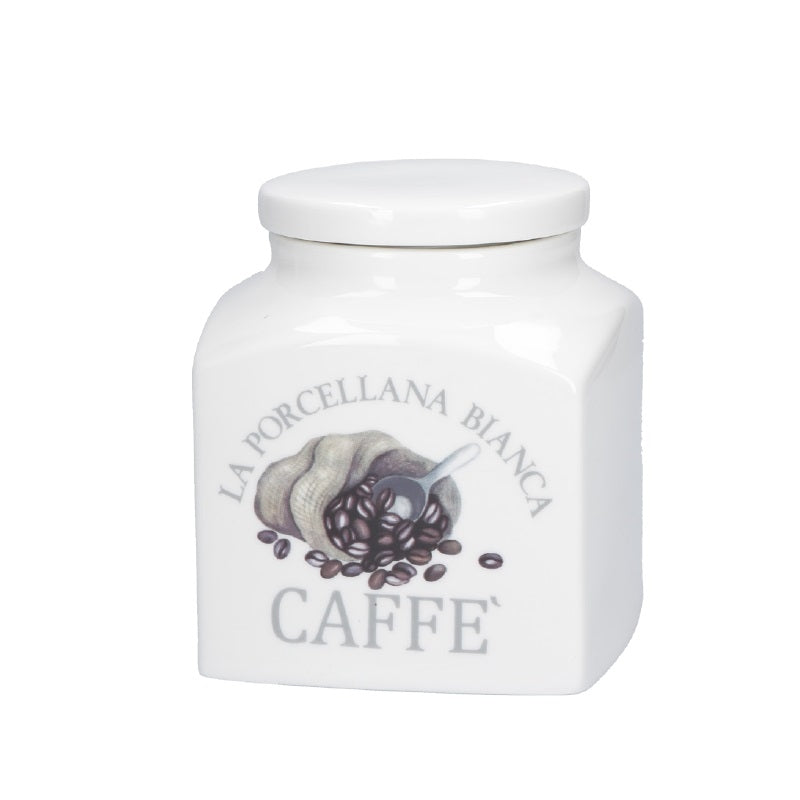 Barattolo Porcellana 1,1 Lt Deco Caffe` Gb La Porcellana Bianca
