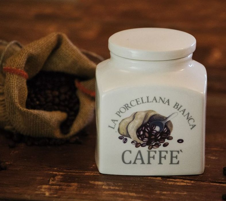 Barattolo Porcellana 1,1 Lt Deco Caffe` Gb La Porcellana Bianca