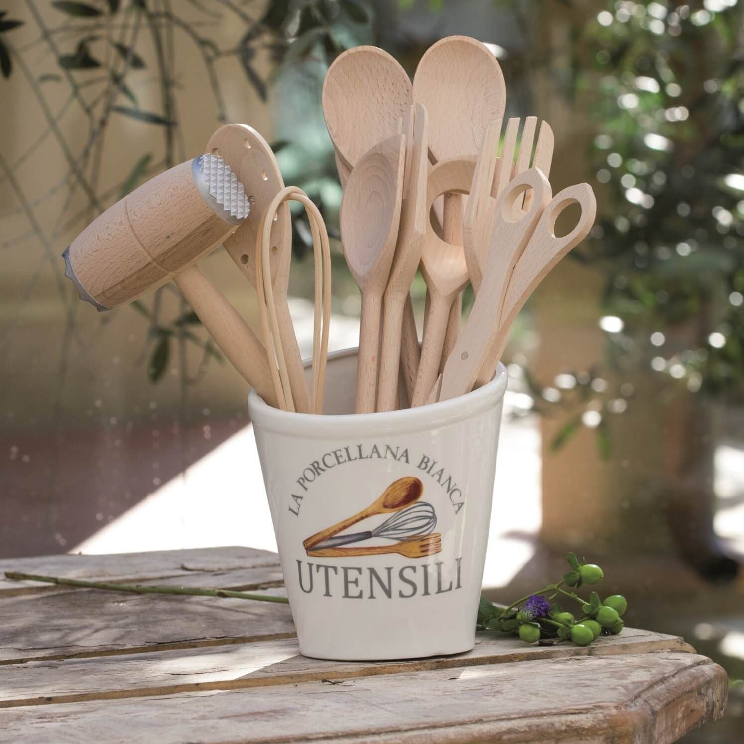 Conserva P/Utensili 14X15X18 Cm Deco Gb La Porcellana Bianca La Porcellana Bianca