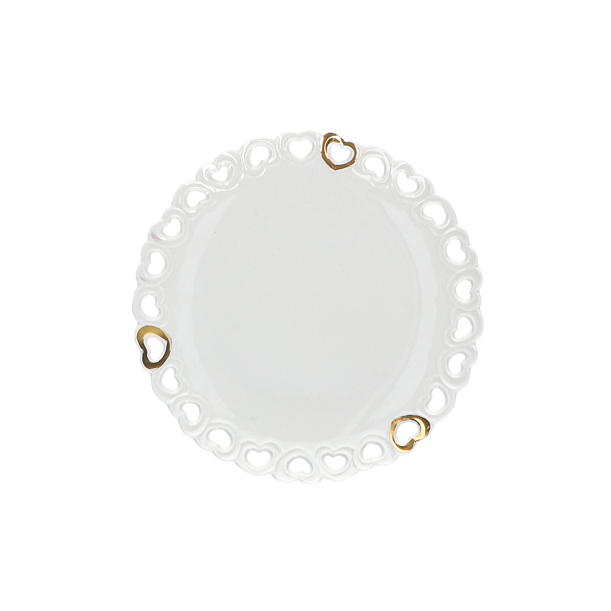 Valentino Oro Piatto Traforato 15 Cm Gb La Porcellana Bianca La Porcellana Bianca