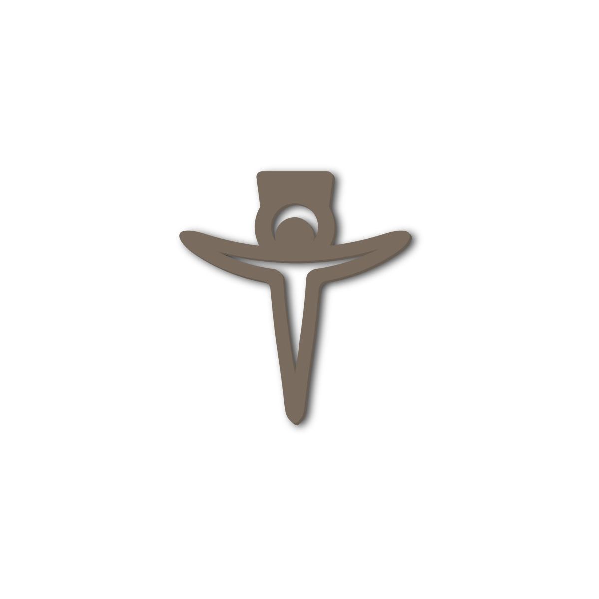Croce Cristo Stilizzato 36X40Cm Bronzo Laser Art Style