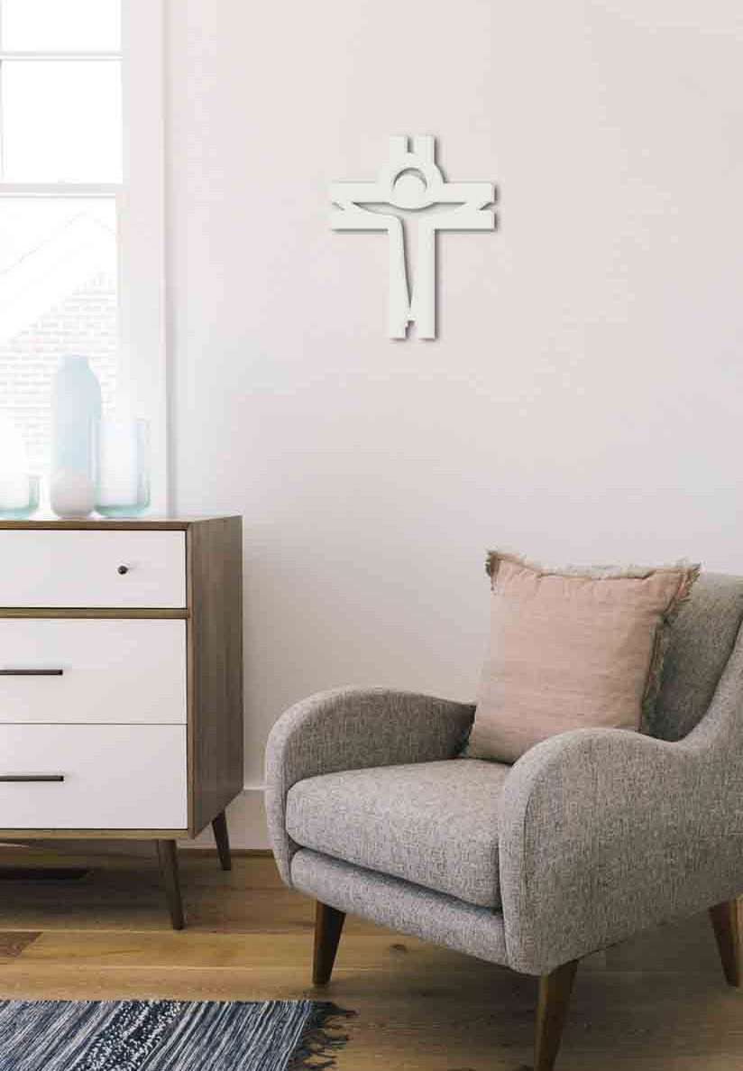 Croce Stilizzata 32X40 Cm Argento Laser Art Style