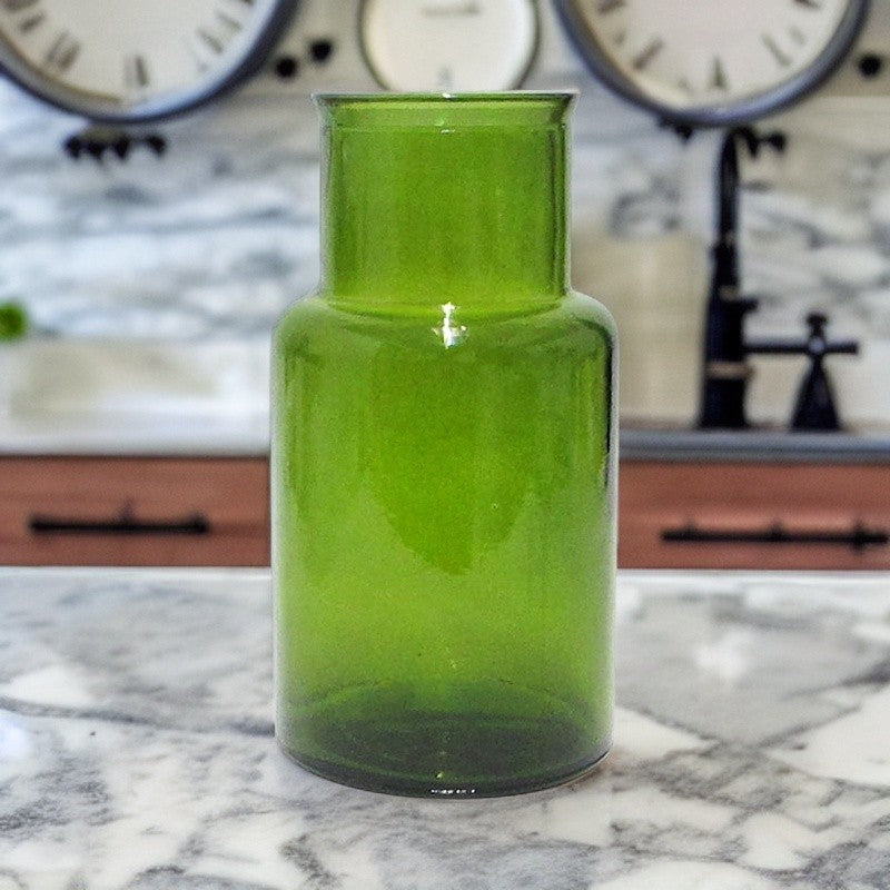 Vaso In Vetro Verde Cm 28 Gilde
