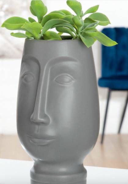 Vaso Faccia Grigio Lucido Gilde