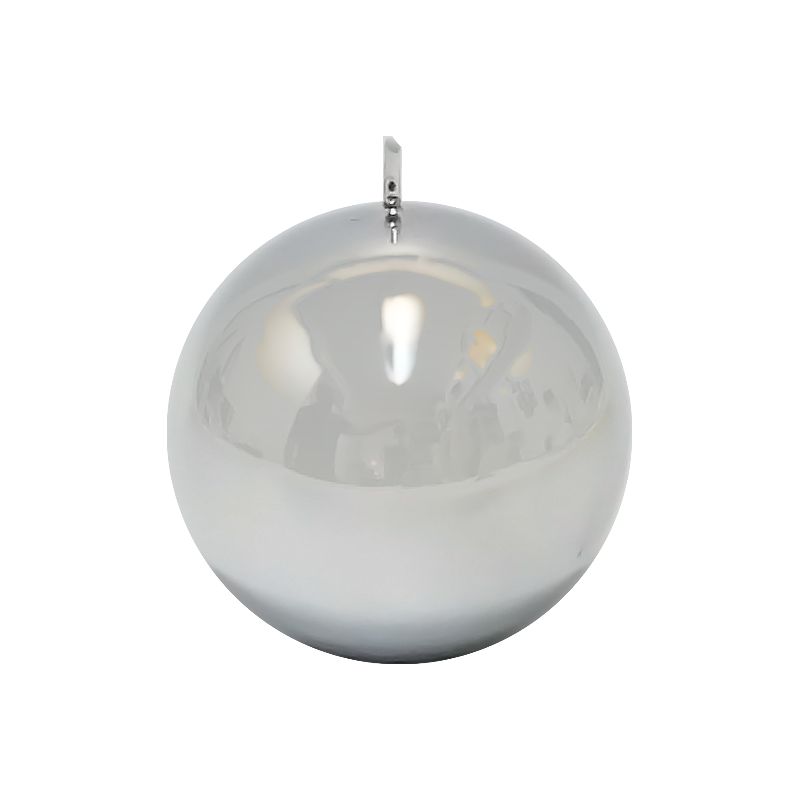 Ball Candle Sicilia Silver Shiny 9 Cm Kaheku
