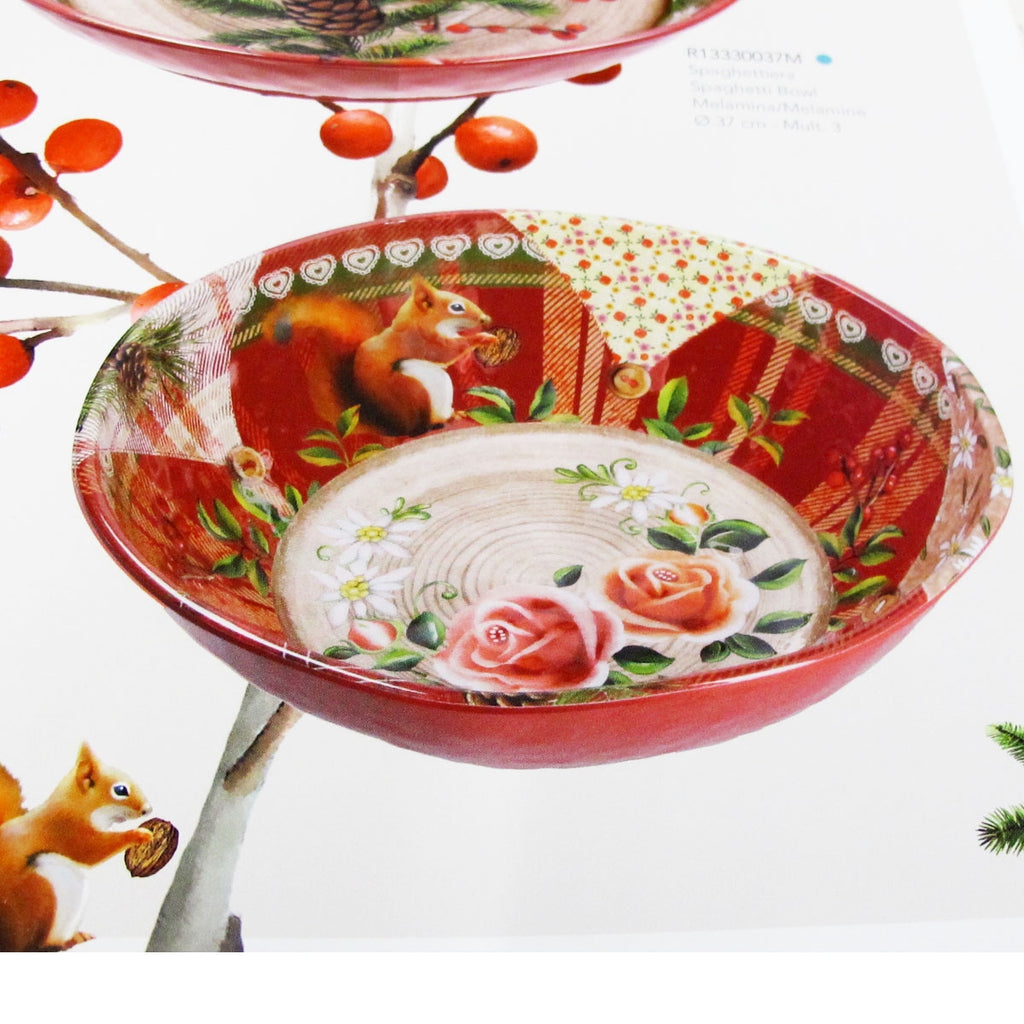 Alpine Life Insalatiera 36 Cm Rose E Tulipani