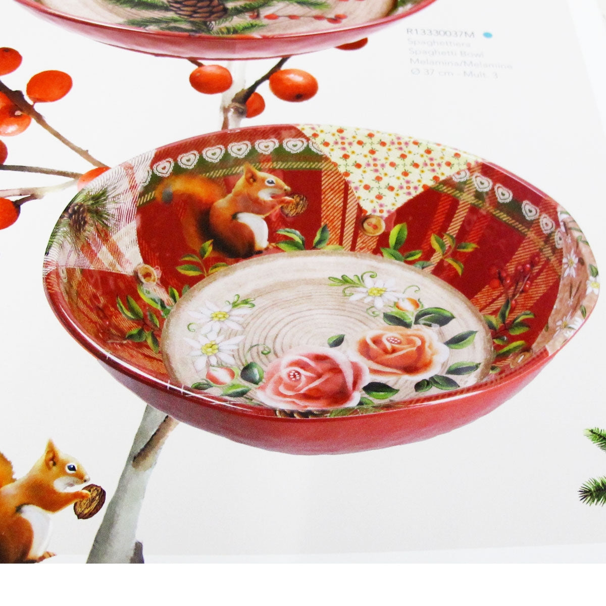 Alpine Life Insalatiera 36 Cm Rose E Tulipani