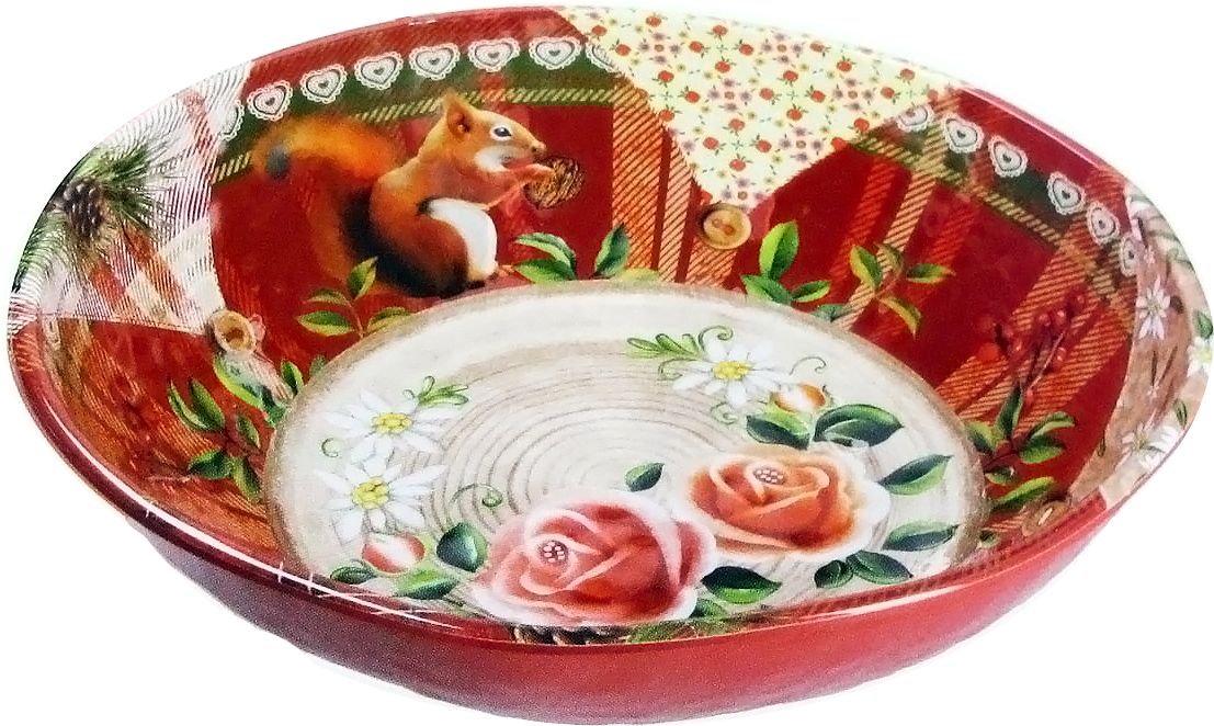 Alpine Life Insalatiera 36 Cm Rose E Tulipani