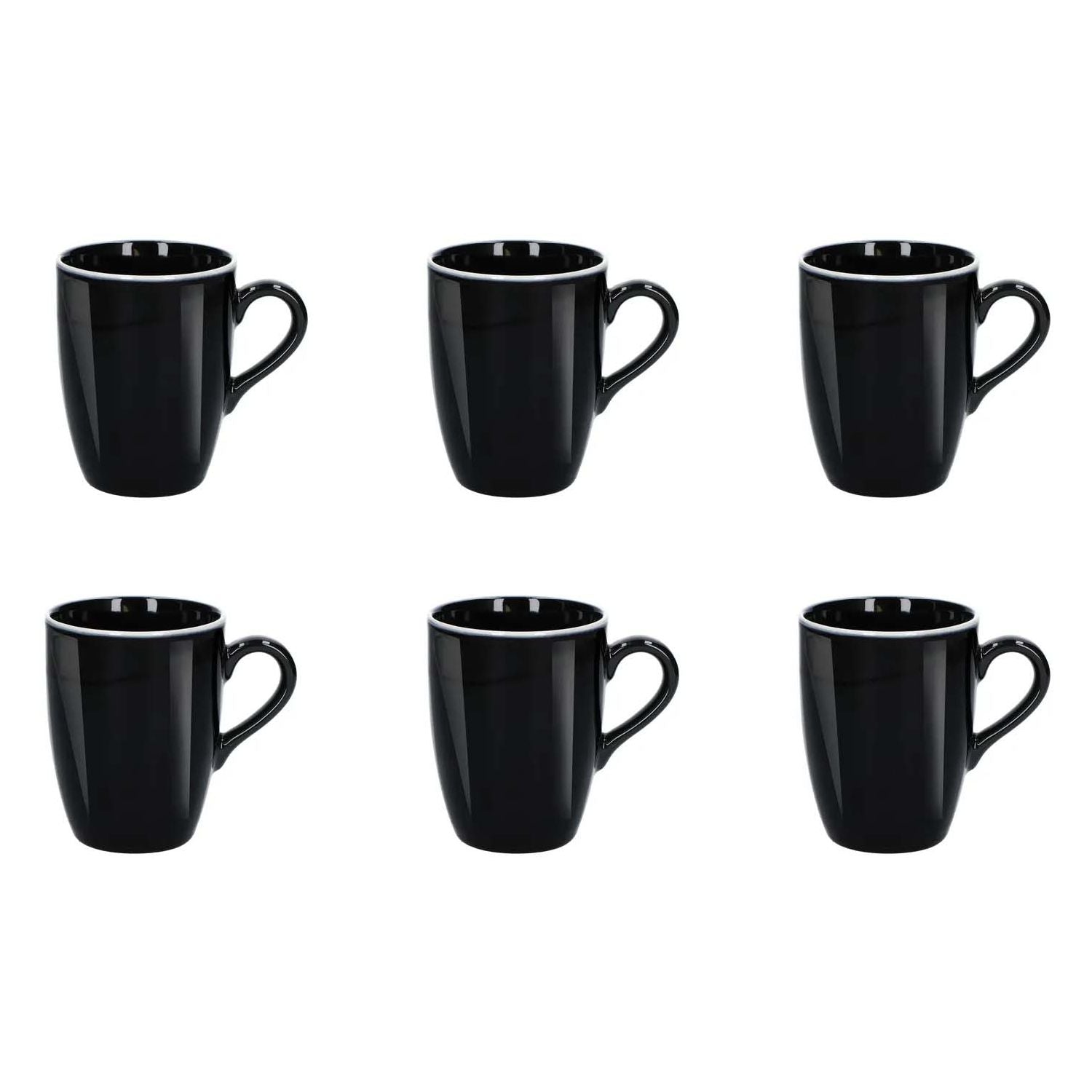 Set 6 Mug Neo Bordo Bianco Noir Rose E Tulipani