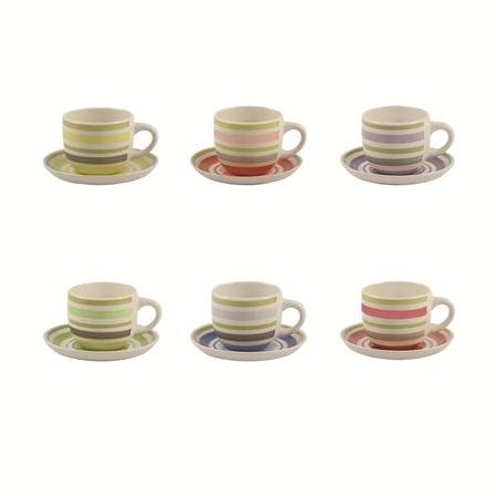 Portofino Set Caffe` 6 Pz Rose E Tulipani