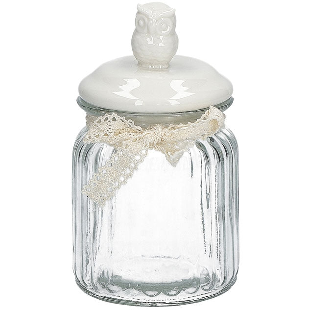 Barattoli Barattolo Civetta Piccolo D8H14 Cm Rituali  Domestici