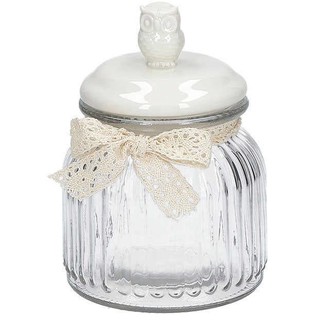 Barattoli Barattolo Civetta Medio D11H17 Cm Rituali  Domestici