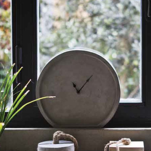 Concreto Orologio (B) In Resina Grigia 28X6Xh26 Cm Rituali  Domestici