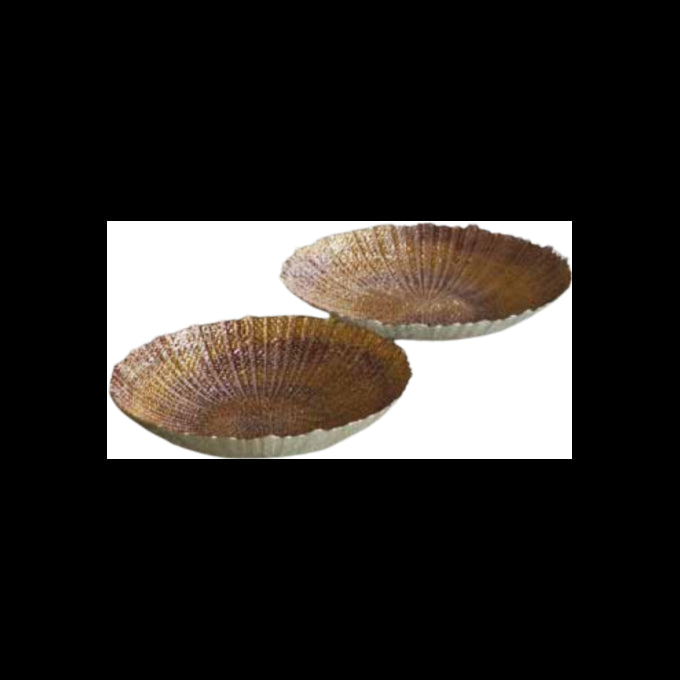Centrotavola In Vetro Oro Rosso D 33 Cm Rituali  Domestici