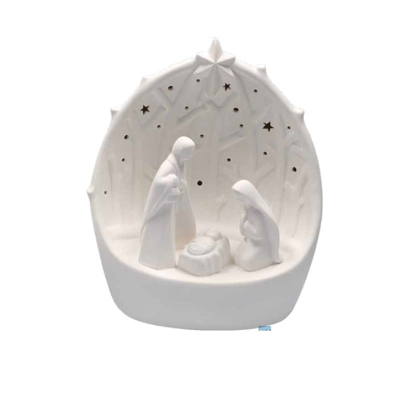 Nottediluci Nativita` Capanna L Ceramica Led Timer Rituali  Domestici