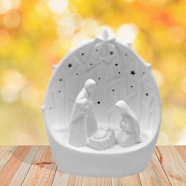 Nottediluci Nativita` Capanna L Ceramica Led Timer Rituali  Domestici