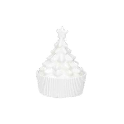 Natalino Scatolina Abete M In Ceramica Bianca Rituali  Domestici