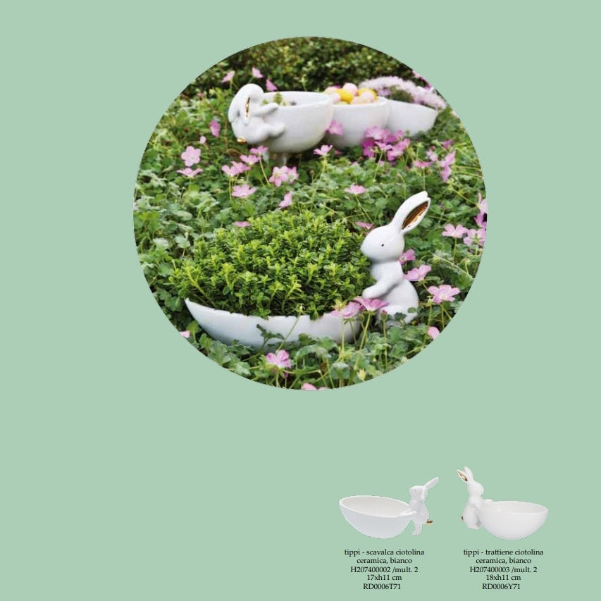 Tippi Scavalca Ciotolina In Ceramica Bianca Rituali  Domestici