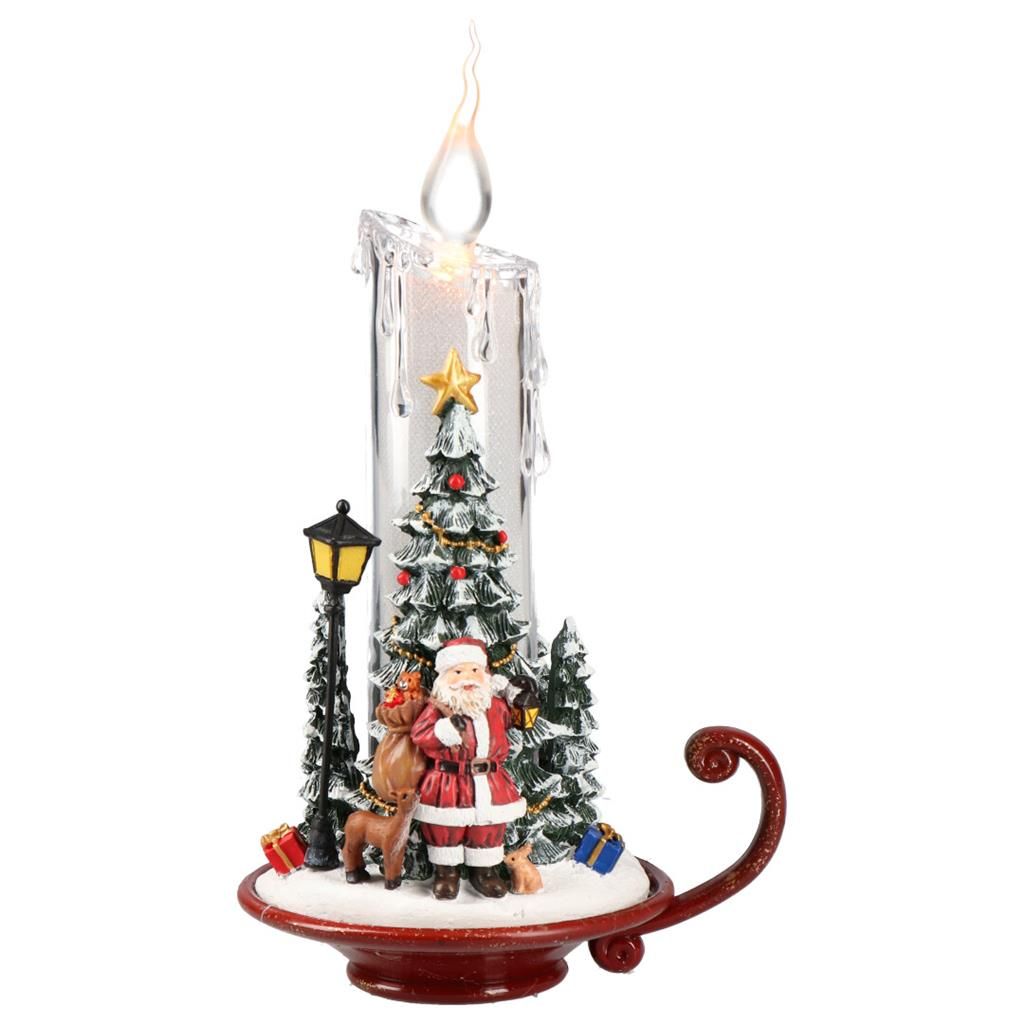 Candle Santa With Light Acryl Multicolor-B/O-Led Timstor