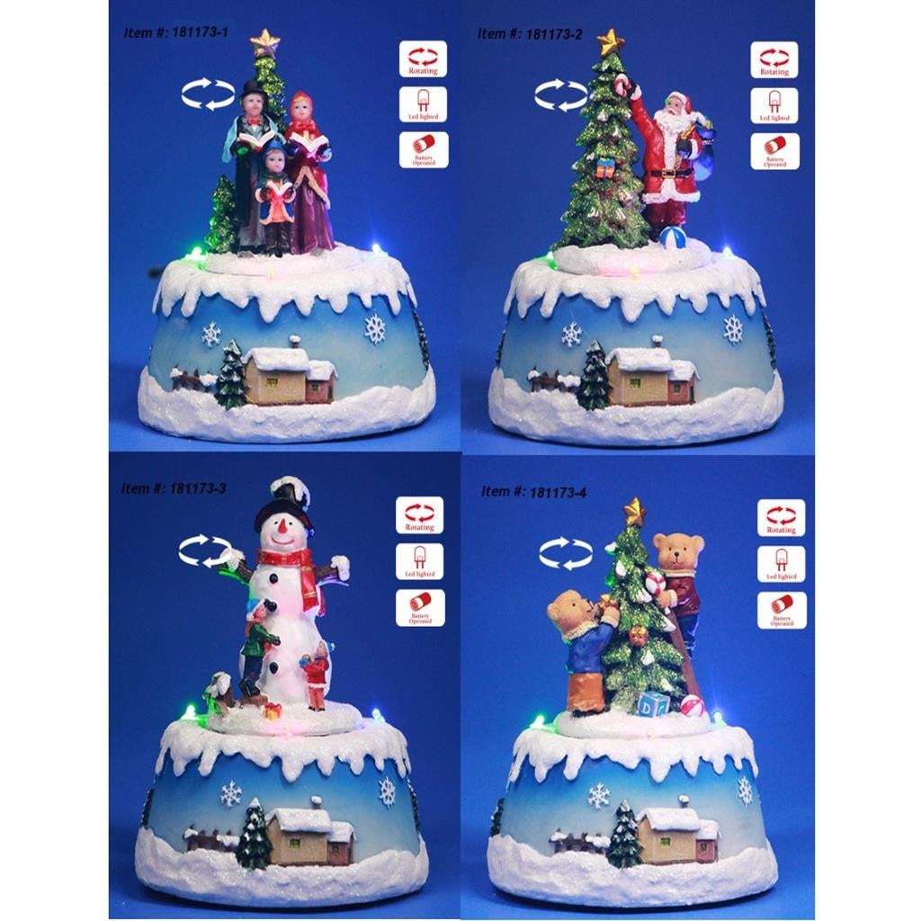 Scene/Turning Snowman - Ass. Multicolor-Battery-Led- Timstor