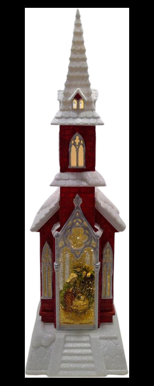 Church Nativity Snowingred-Battery-Led-48X14X14Cm Timstor