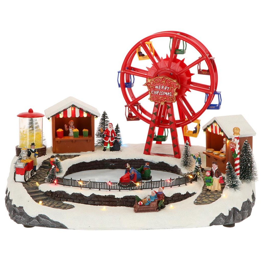 Village with ferris wheel and skaters animated Timstor