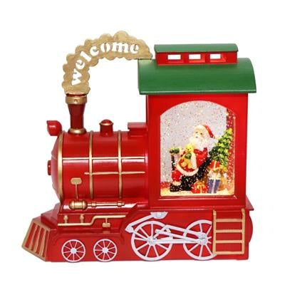 Train Watersnowing Luxe Red-Battery- Led-24.5X11X22.5Cm Timstor