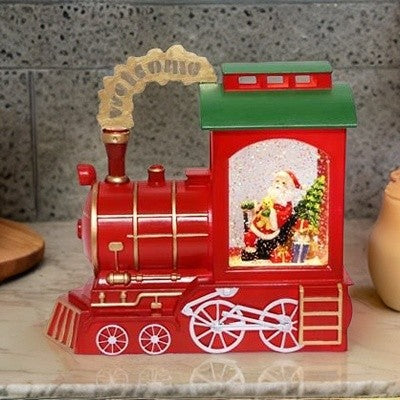 Train Watersnowing Luxe Red-Battery- Led-24.5X11X22.5Cm Timstor