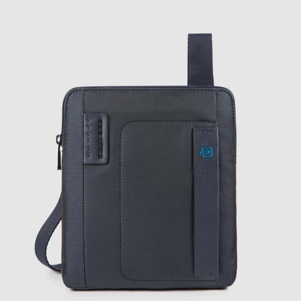 Borsello Porta Ipad Air In Tessuto E Pelle Blu Piquadro
