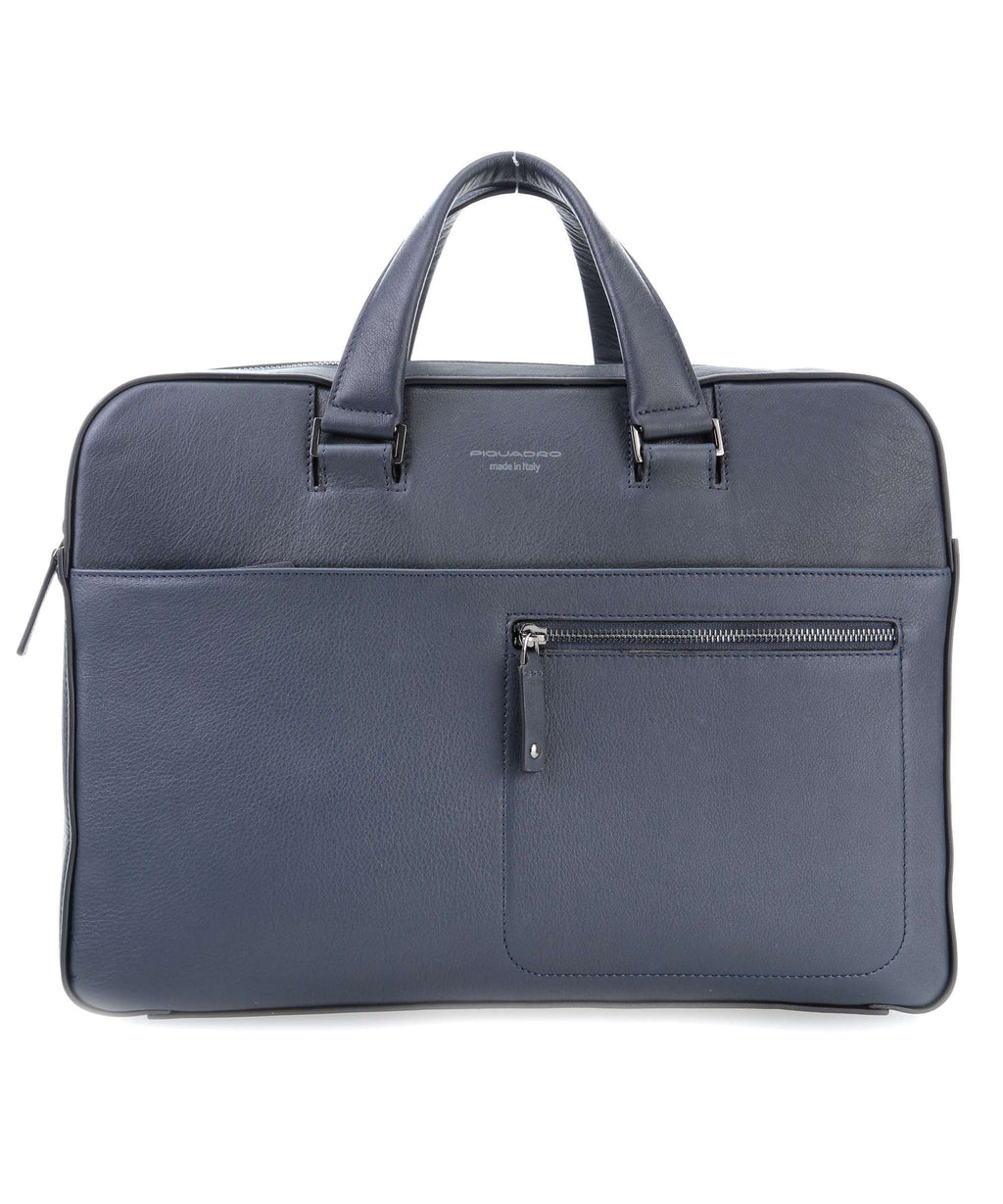 Cartella 2 Manici In Pelle Blu David Piquadro