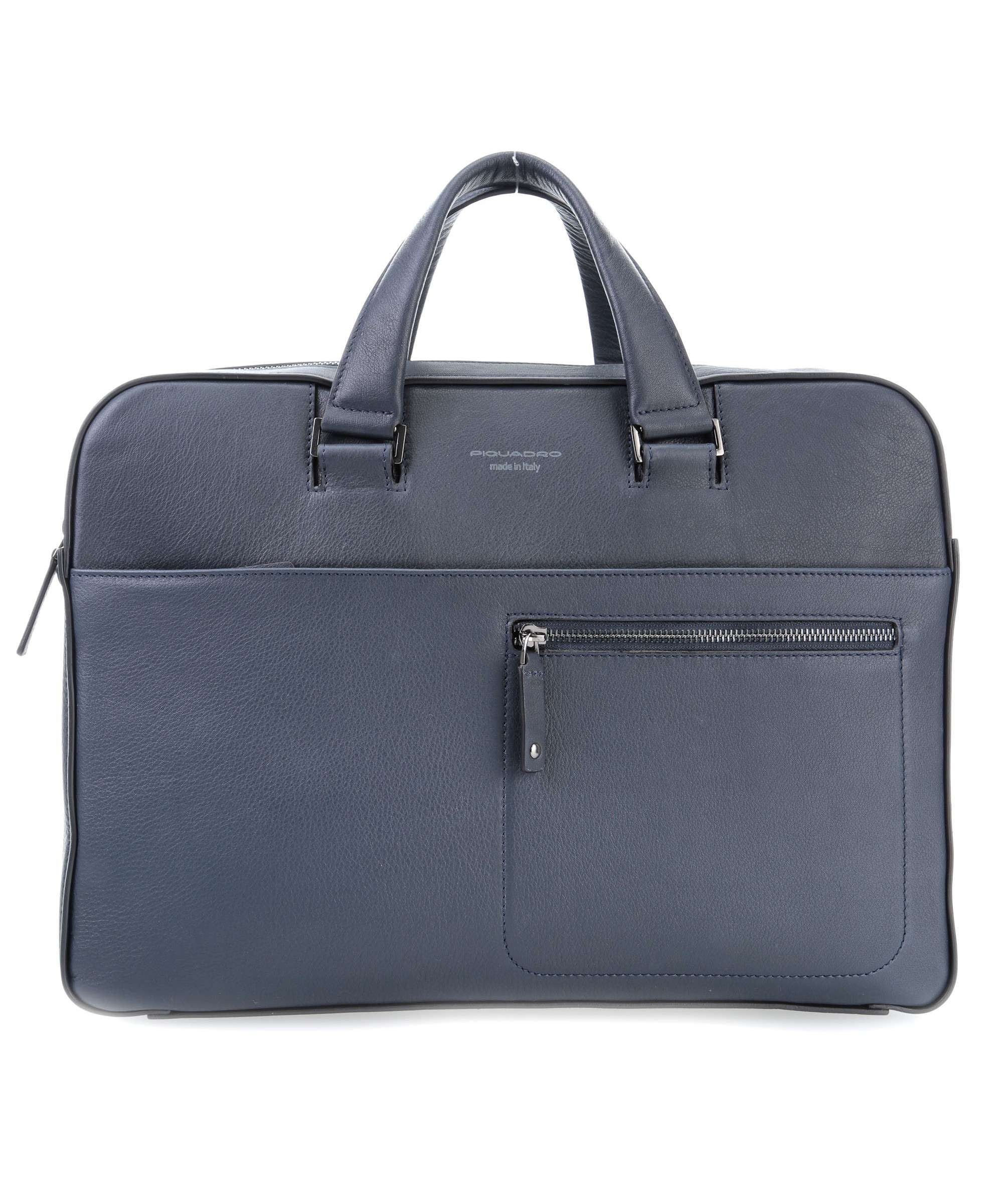 Cartella 2 Manici In Pelle Blu David Piquadro