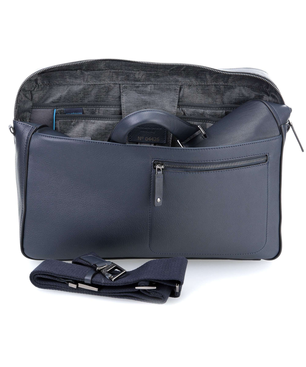 Cartella 2 Manici In Pelle Blu David Piquadro