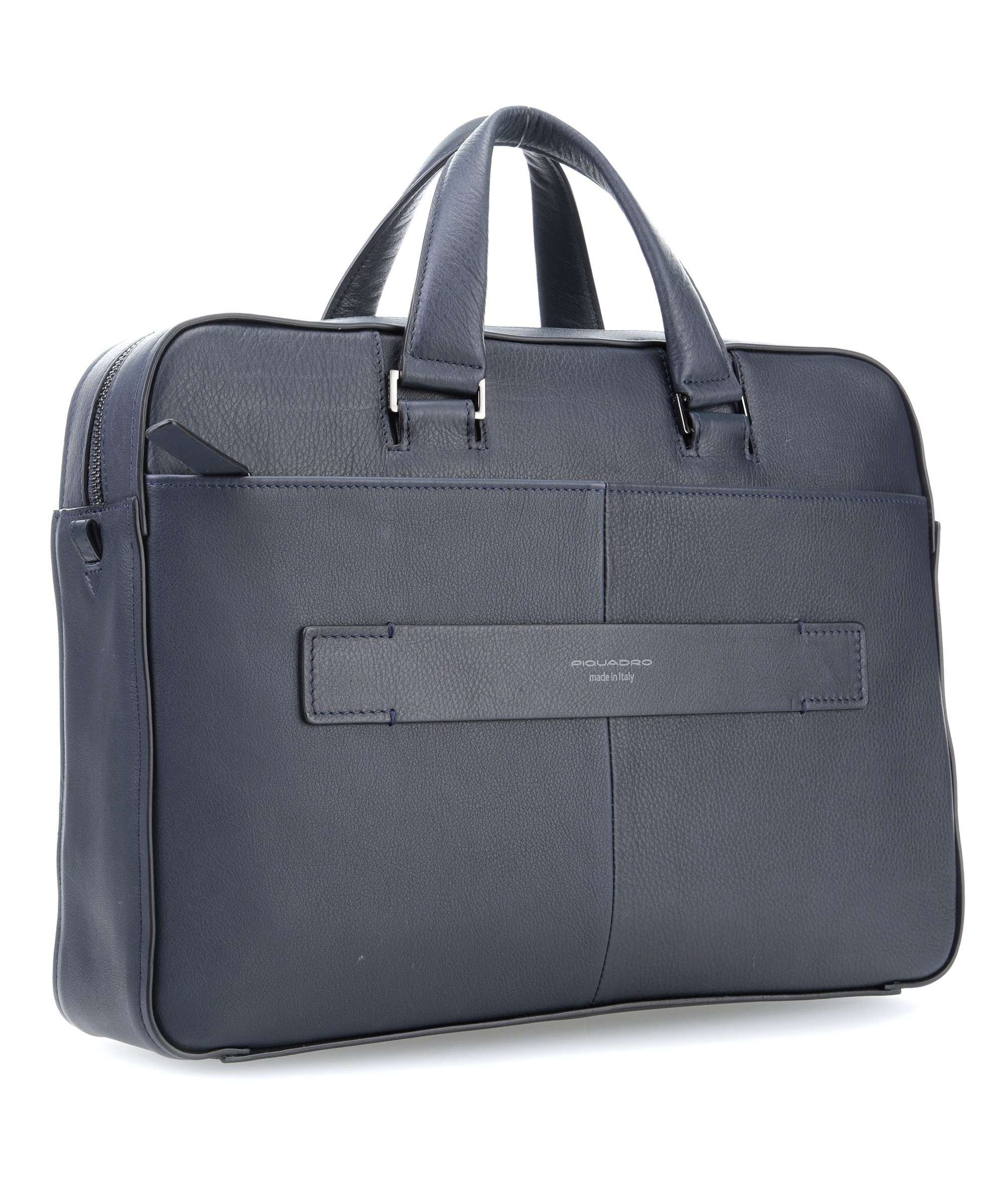 Cartella 2 Manici In Pelle Blu David Piquadro