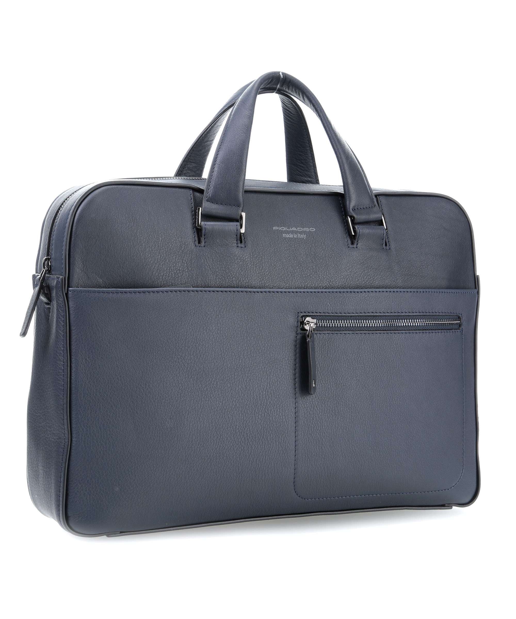 Cartella 2 Manici In Pelle Blu David Piquadro
