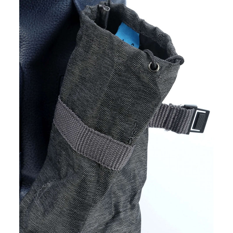 Cartella Con Patta E Tasca Frontale In Pelle Blu Piquadro