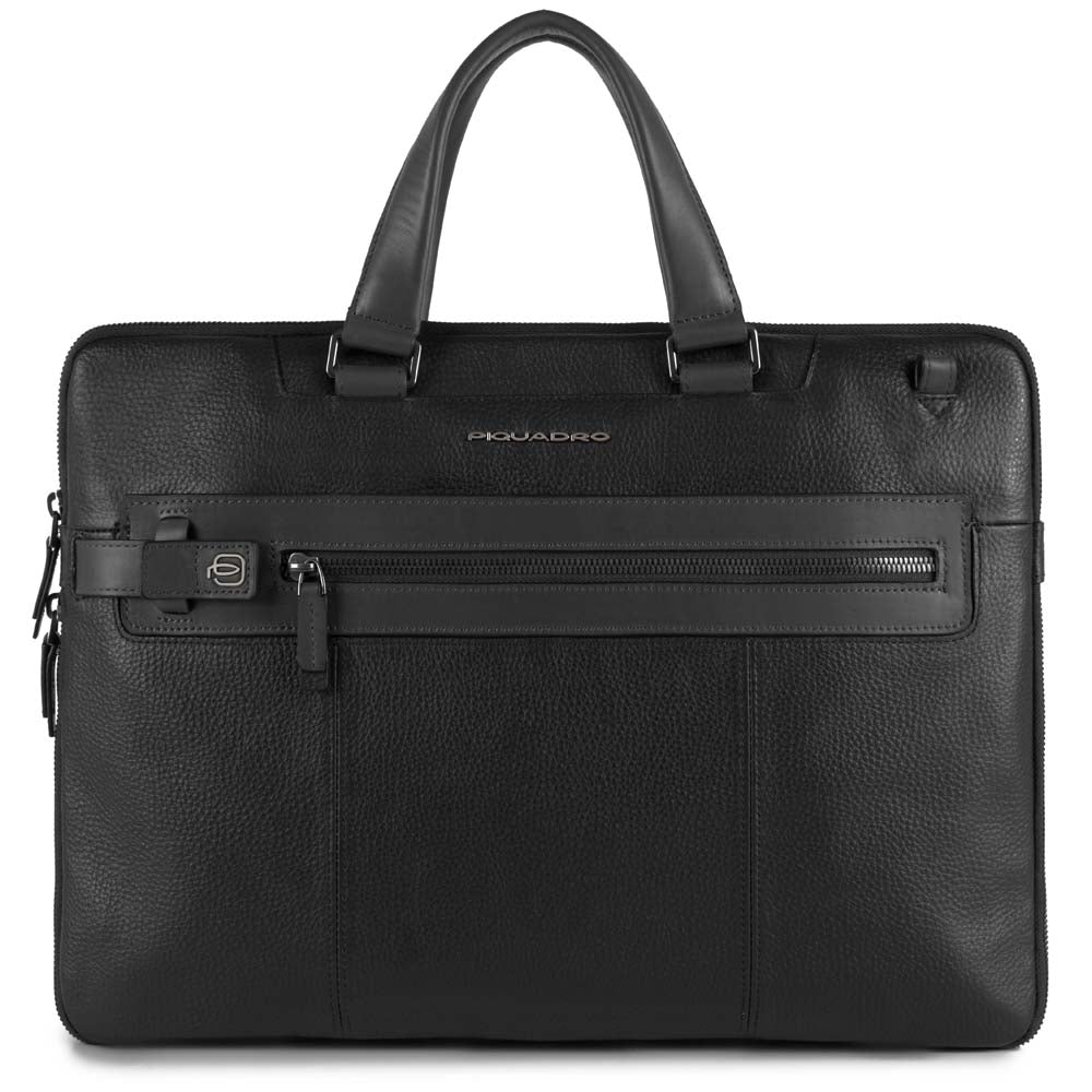 Cartella 2 Manici Sottile In Pelle Nero Scott Piquadro