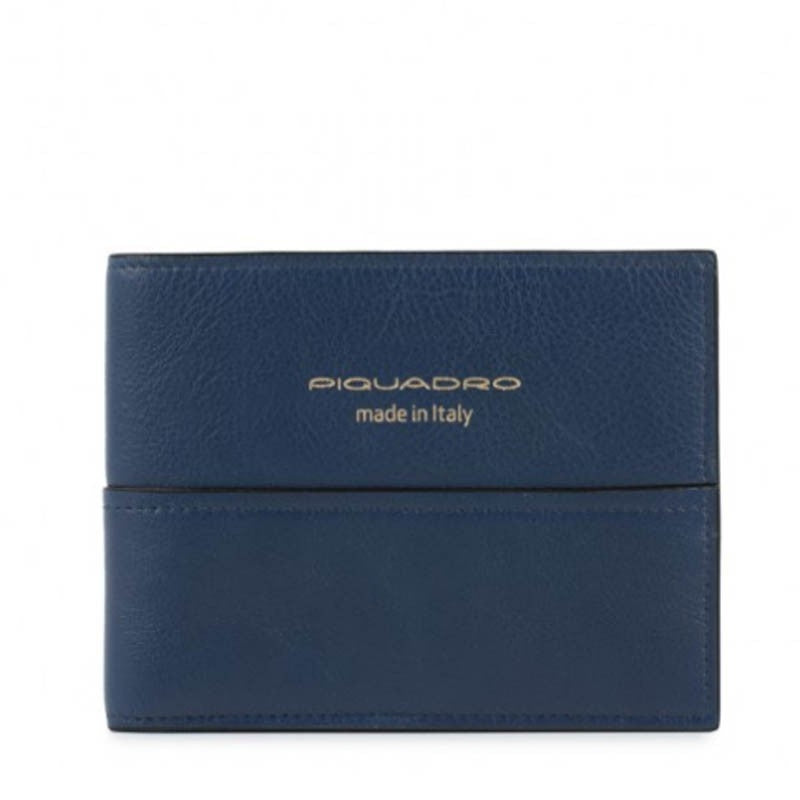 Portafoglio Uomo In Pelle Con Porta Monete Blu Piquadro