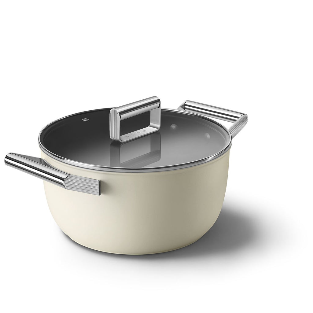 Casseruola antiaderente Diametro 24 cm Panna Smeg
